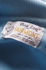 Gorgeous 1960s Ban Lon Fairmont Sky Blue Nylon Shirt - Sz L