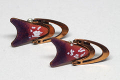 Incredible Ombre Mid-Century Copper and Enamel Earrings