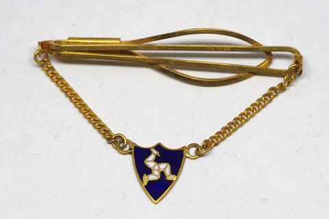 Gorgeous Triskelion Shield Chained Tie Bar