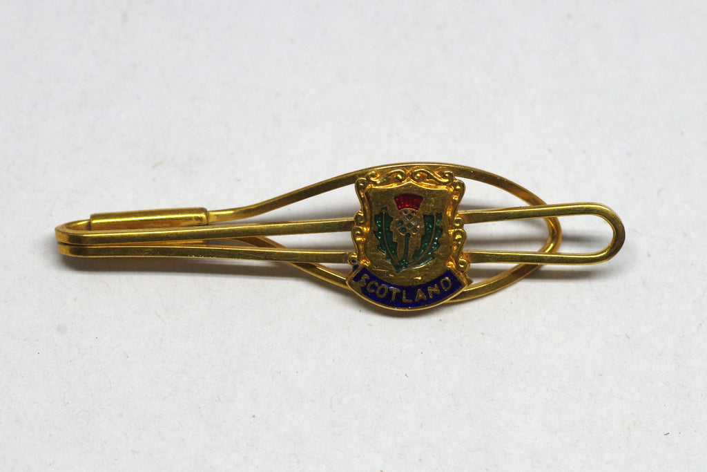 Beautiful Gilted Scotland Thistle Crest Tie Bar