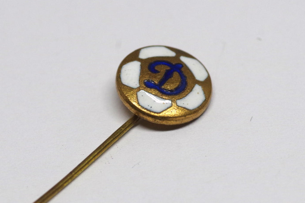 Vintage Gilted and Enamel "D" Stick Pin