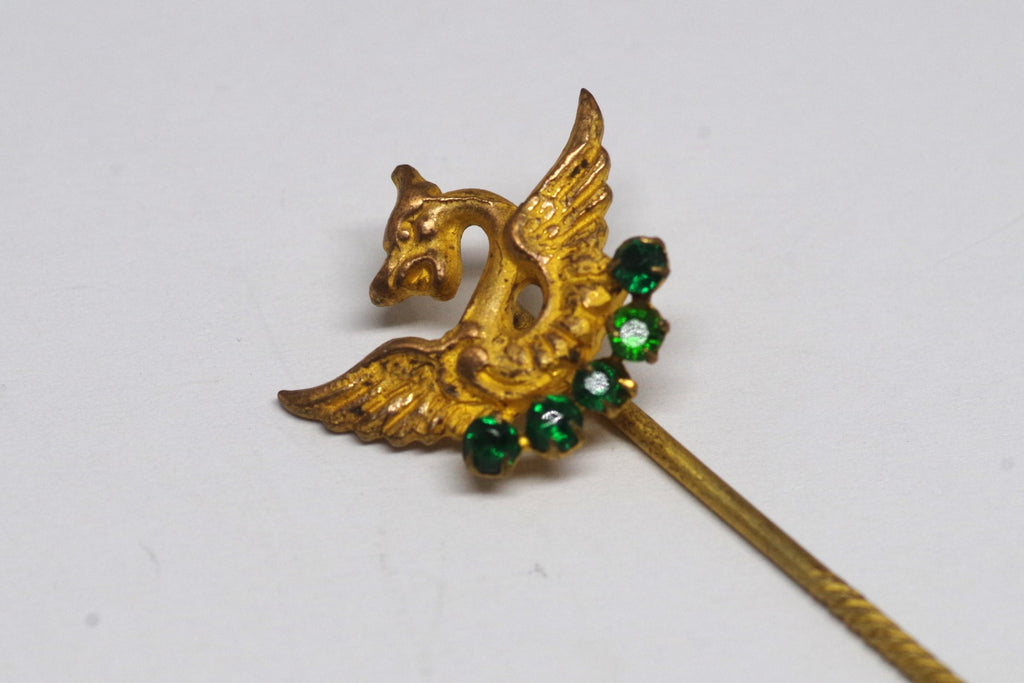 Vibrant Antique Gilted Dragon Stick Pin