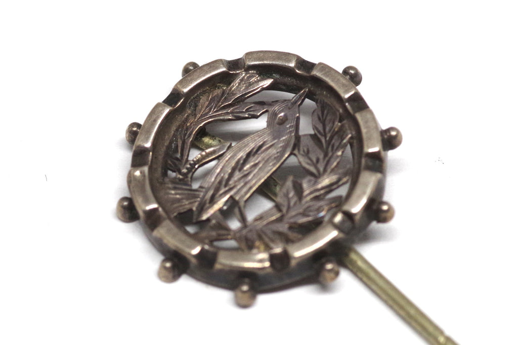 Vintage English Silver Songbird Stick Pin