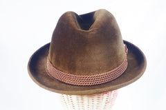 Authentic Austrian Brown Habig Tyrolean Hat - 7 1/4