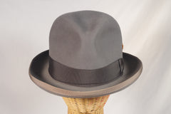 Spectacular Borsalino Feathered Gray Homburg - Sz 7 3/8