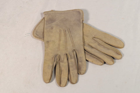 Vintage Rustic Tan Suede Gloves - Sz ~8