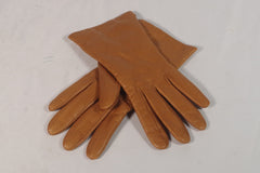 Beautiful Brown Cashmere-Lined Women's Leather Gloves - Sz L