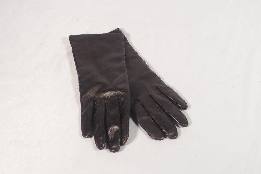 Elegant Black Cashmere-Lined Women's Leather Gloves - Sz 7 1/2 Put This On Elegant Black Cashmere-Lined Women's Leather Gloves - Sz 7 1/2 Put This On