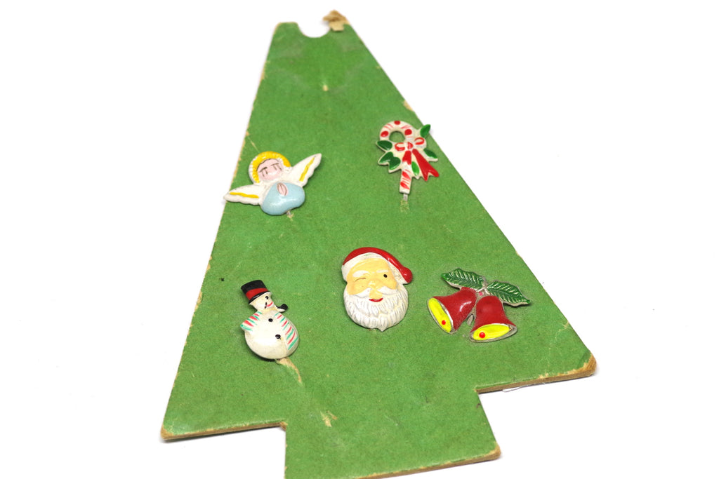 Vintage Hand Painted Christmas Stick Pins