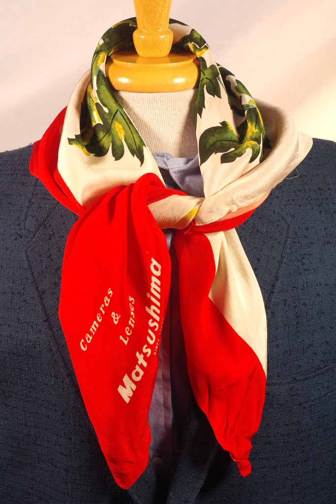 Bold Red Matsushima Camera & Lenses Silk Square Scarf