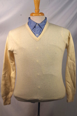 Dunham's of Maine by Alan Paine Cream Lambswool Sweater - Sz 38