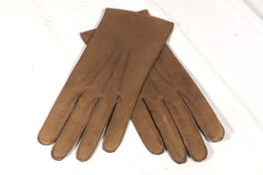 Sleek Gray-Brown Leather Gloves - Sz ~7