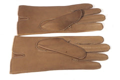 Sleek Gray-Brown Leather Gloves - Sz ~7