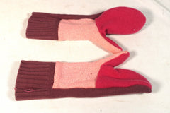 Vintage Tricolored Pink Ladies' Mittens - Sz ~M
