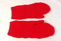 Vibrant Land's End Red Cashmere Mittens - Sz L/XL