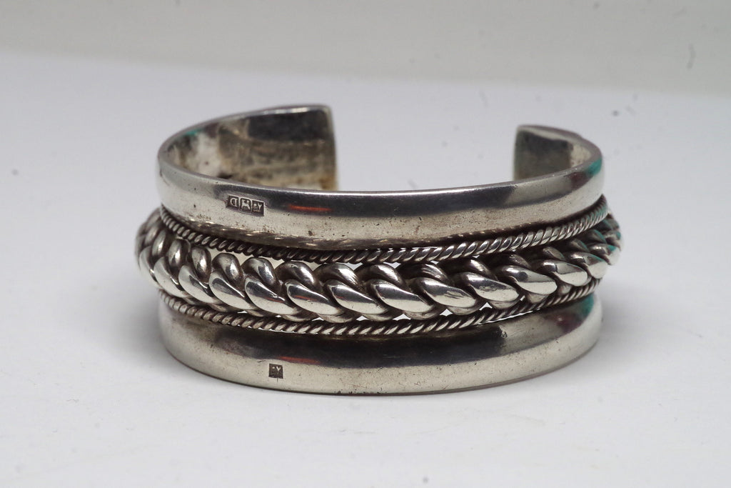 Magnificent Chunky Braided Sterling Silver Cuff Bracelet