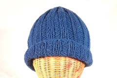 Comfortable Blue Knit Hat - Sz ~M