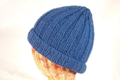 Comfortable Blue Knit Hat - Sz ~M