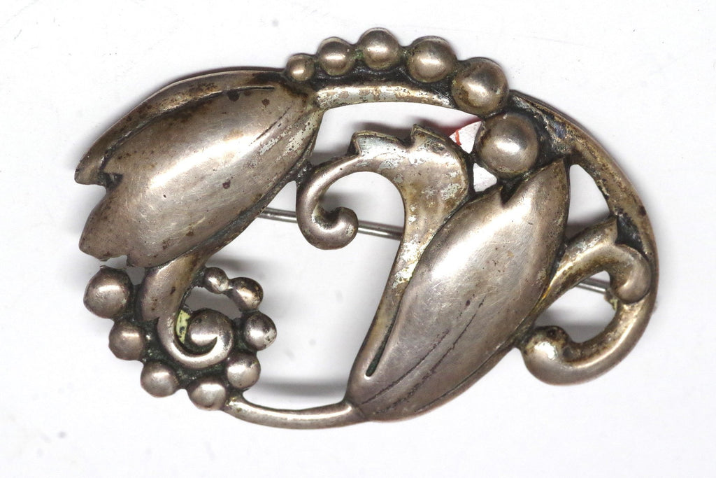 Art Nouveau Silver Bellflower Brooch