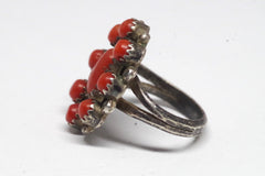 Stunning Red Coral & Silver Ring