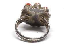 Stunning Red Coral & Silver Ring