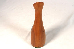 1970s Wood and Ceramic Bud Vase