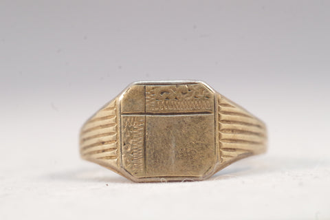 Gold-on-Silver Square Ring