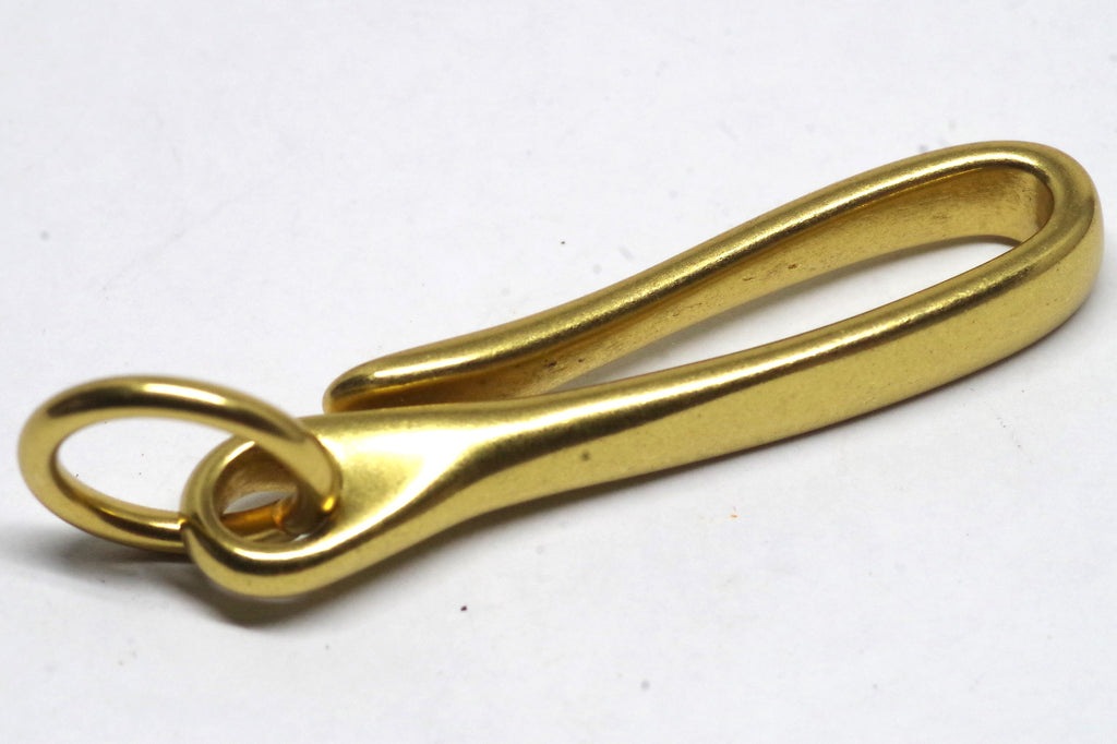 Elegant Brass Fishhook Keychain