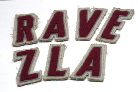 Vintage Red Chenille Letter Patches