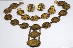 1960s 1905 Trafalgar Centenary Commemorative Coin Necklace Set
