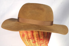 Vintage Borsalino Sandy Brown Felt Hat - Sz 6 7/8