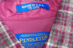 Cozy Pendleton Virgin Wool Plaid Button-Down Shirt - Sz L