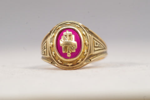 Gold 1955 NHS Class Ring