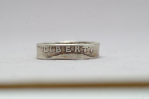 1961 Silver US Quarter Coin Ring