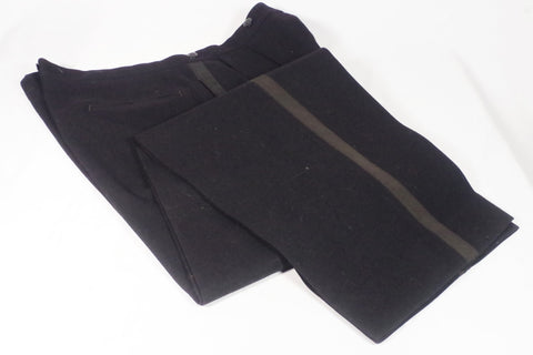 Formal Ribboned Black Wool Pants - Sz ~37