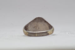 Simple Gold-on-Silver Oval Signet Ring