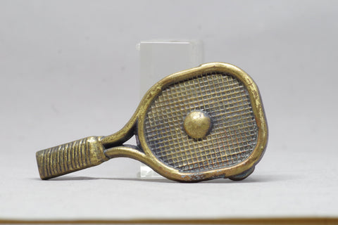 Tennis Racket Brass Belt Buckle