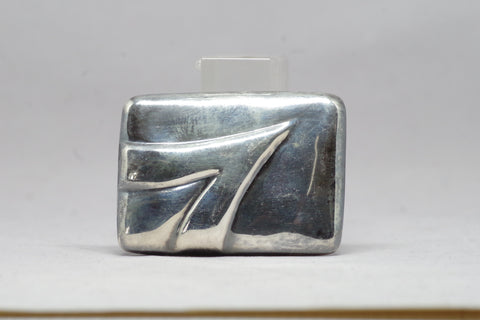 Gorgeous Mexican Silver Modernist Belt Buckle