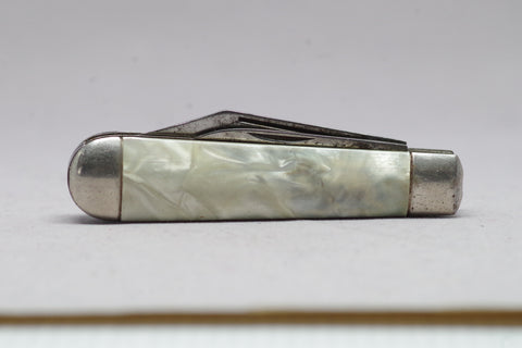 Rounded Mother of Pearl and Sterling Pocket Knife