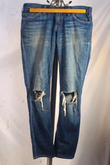 Current Elliott "The Skinny Easy Love Destroy" Ripped Blue Skinny Jeans - Sz 28