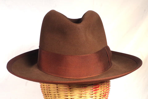 Vintage 1940s Stylepark Templeform Brown Fedora - Sz 6 7/8