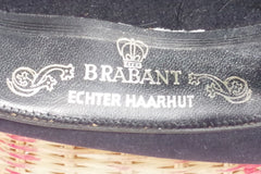 Vintage Brabant Black Homburg Hat - Sz 7 1/8