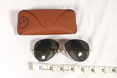 Gorgeous Ray-Ban Full Color Gold and Black Aviator Sunglasses