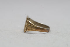 Gold on Silver Square Ring