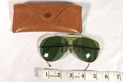Vintage Bushnell B&L Green-Tinted Aviator Sunglasses