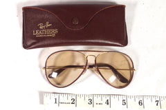 Spectacular Ray-Ban B&L Leathers Aviator Sunglasses
