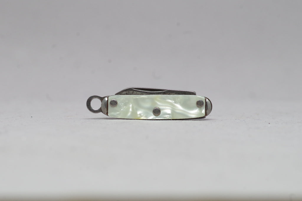 Stunning Tiny Mother of Pearl and Sterling Pocket Knife