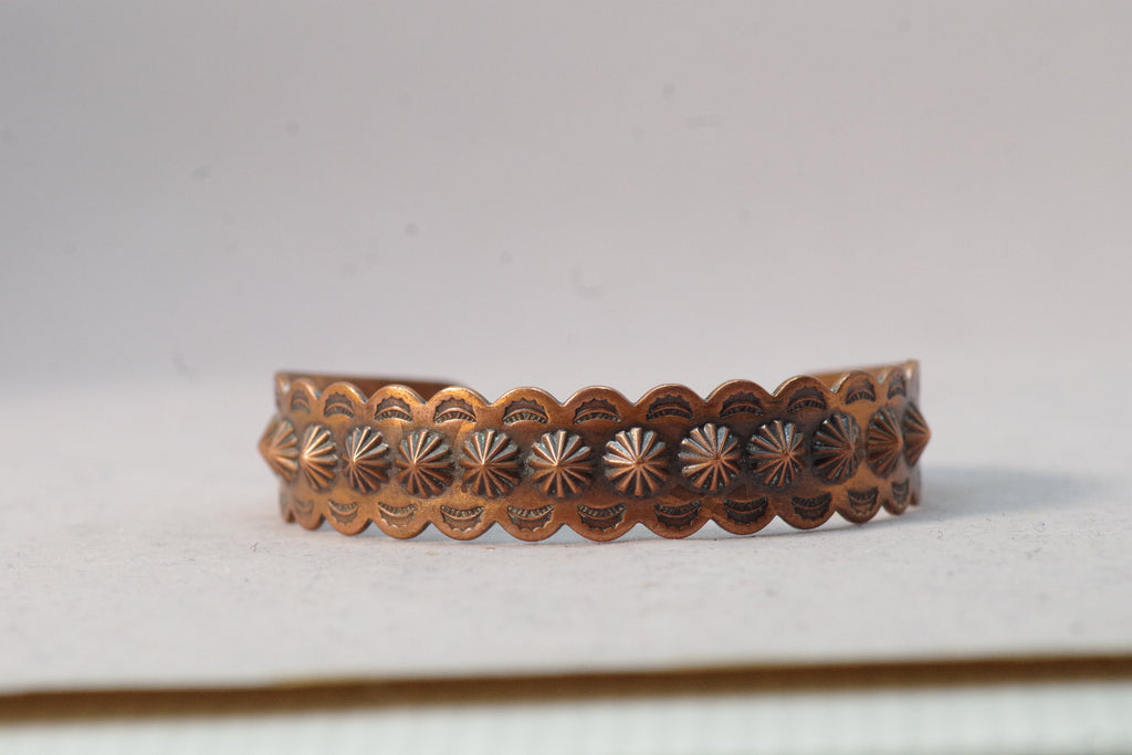 Sunburst Native American Copper Cuff Bracelet