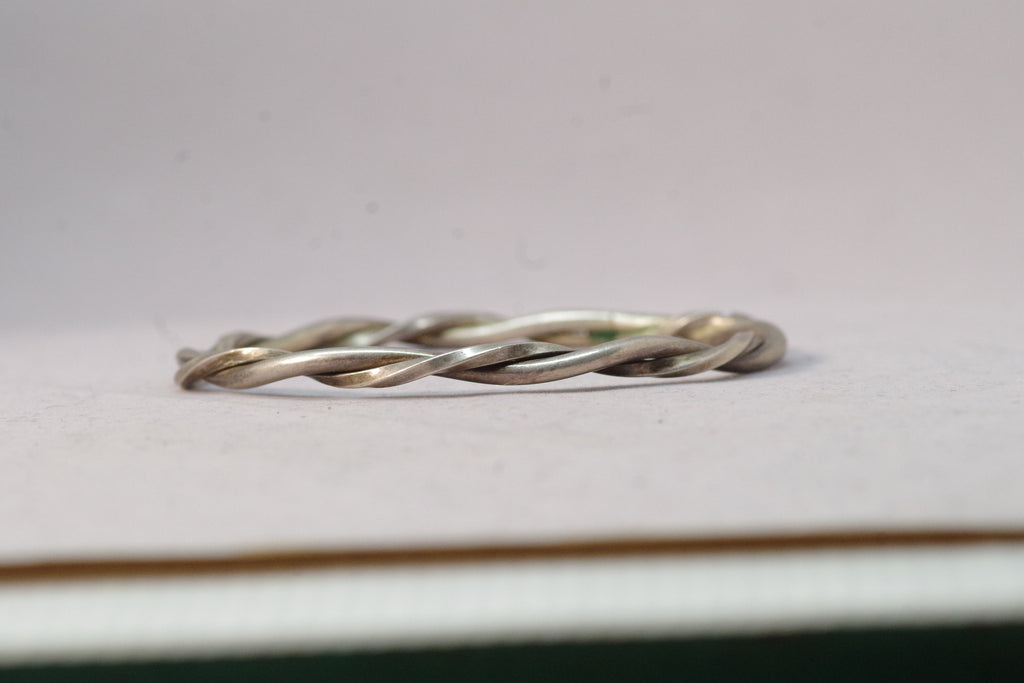 Simple Double Twisted Silver Bracelet