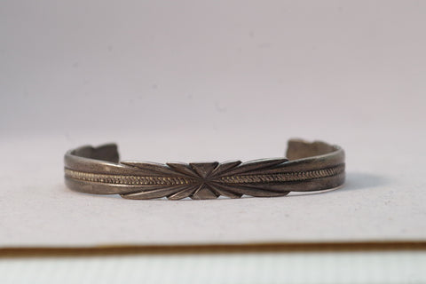 Sterling Silver Sunburst Native Cuff Bracelet
